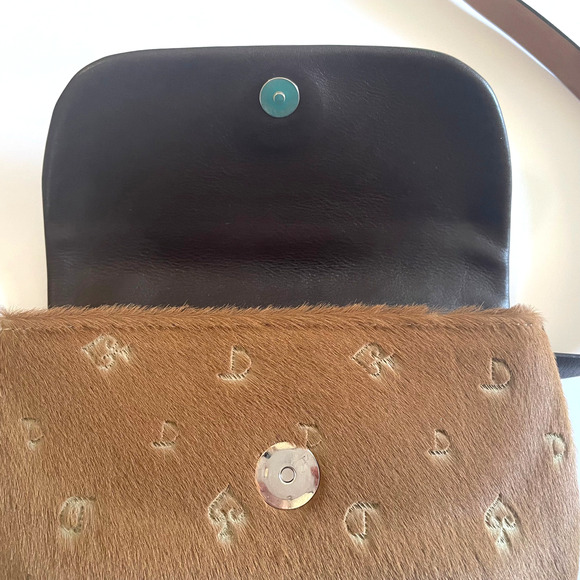 Y2K Byblos Belt Bag Haircalf Leather Snakeskin Print Flap Vintage Designer Italy - Picture 15 of 16